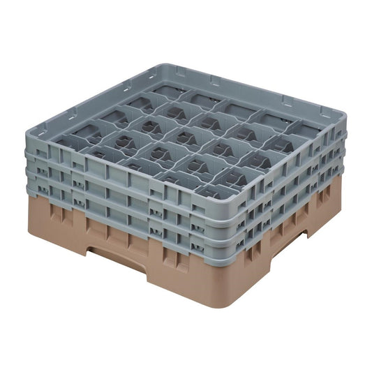 Cambro Camrack Beige 25 Compartments Max Glass Height 174mm • PAS-DE789