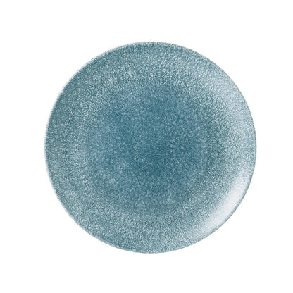 Churchill Studio Prints Raku Large Round Coupe Plate Topaz Blue 288mm (Pack of 12) • PAS-DE882