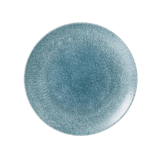 Churchill Studio Prints Raku Large Round Coupe Plate Topaz Blue 288mm (Pack of 12) • PAS-DE882