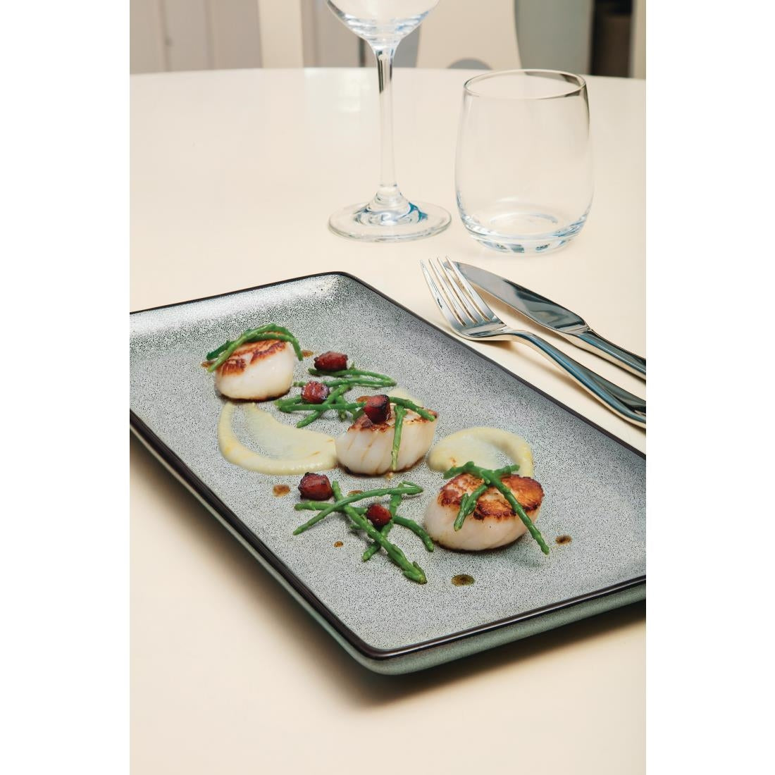 Olympia Mineral Rectangular Plate - 228x118mm 9x 4 1/2" (6 Pack) • PAS-DF174