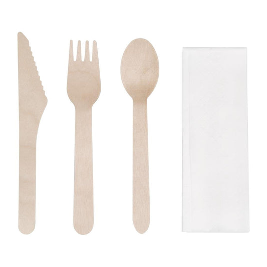 Fiesta Compostable Wooden Cutlery Meal Pack (250 Pack) (Pack of 250) • PAS-DF422
