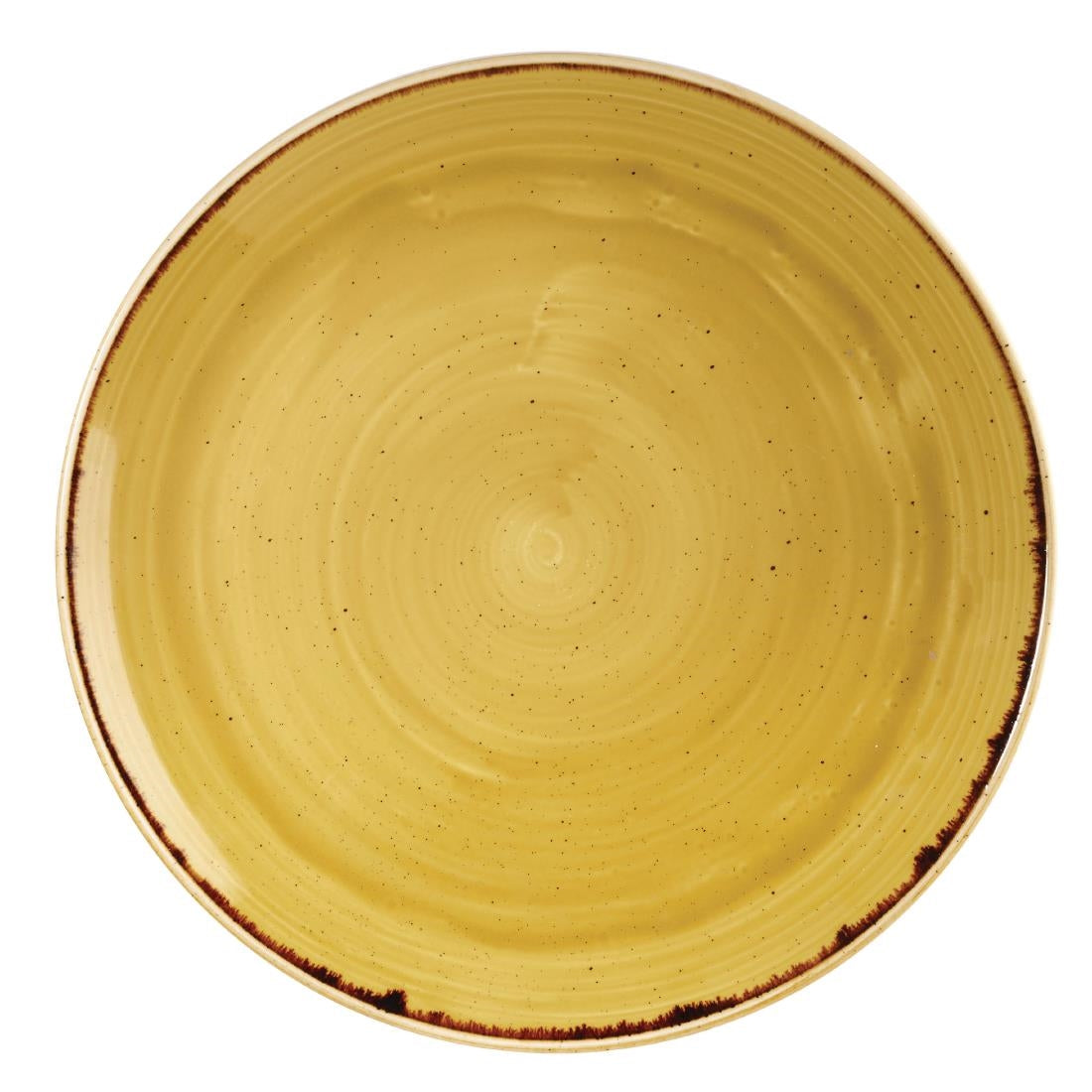 Churchill Stonecast Round Coupe Plate Mustard Seed Yellow 288mm • PAS-DF784