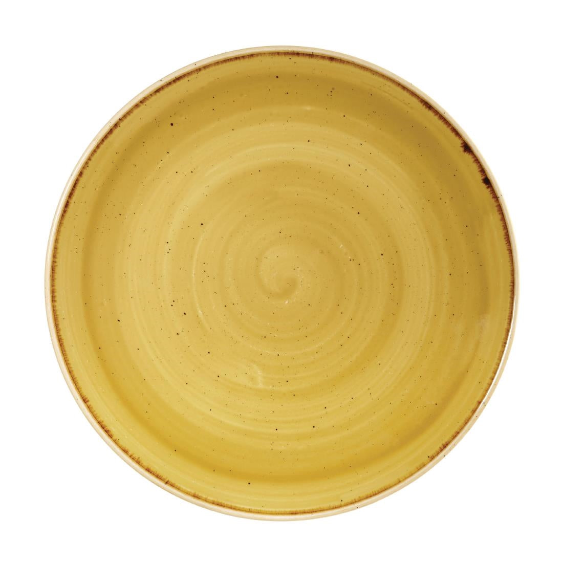 Churchill Stonecast Round Coupe Plate Mustard Seed Yellow 260mm • PAS-DF785