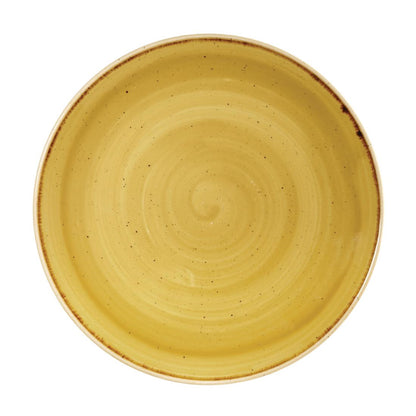 Churchill Stonecast Round Coupe Plate Mustard Seed Yellow 260mm • PAS-DF785