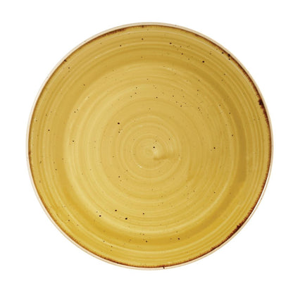Churchill Stonecast Round Coupe Plate Mustard Seed Yellow 220mm • PAS-DF786