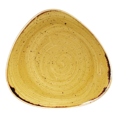 Churchill Stonecast Triangle Plate Mustard Seed Yellow 229mm • PAS-DF789