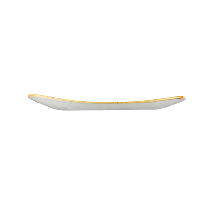 Churchill Stonecast Triangle Plate Mustard Seed Yellow 229mm • PAS-DF789