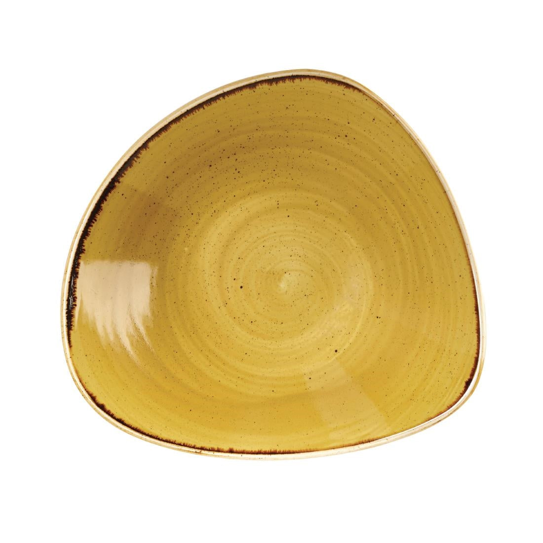 Churchill Stonecast Triangle Bowls Mustard Seed Yellow 235mm (12 Pack) • PAS-DF790