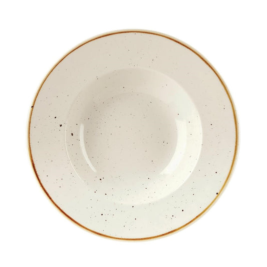 Churchill Stonecast Round Wide Rim Bowl Barley White 280mm • PAS-DF798
