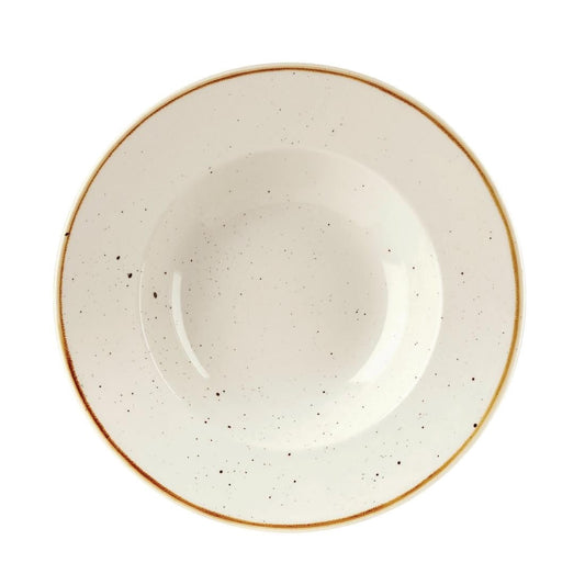 Churchill Stonecast Round Wide Rim Bowl Barley White 240mm • PAS-DF799