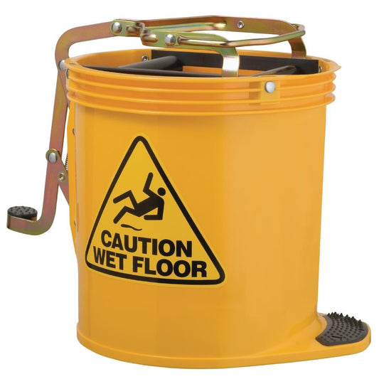 Oates Contractor Roller Wringer Bucket Yellow 15Ltr • PAS-DF952