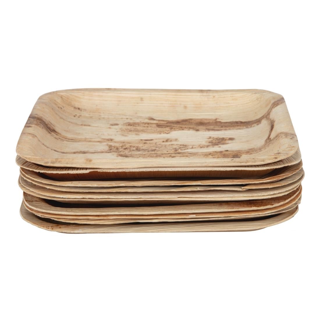 Fiesta Compostable Palm Leaf Plates Square 200mm (100 Pack) (200(W) x 200(D)mm | Pack Quantity: 100) • PAS-HT872