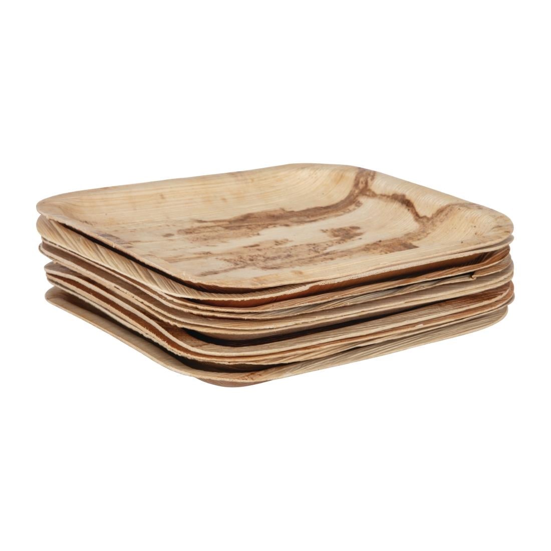 Fiesta Compostable Palm Leaf Plates Square 200mm (100 Pack) (200(W) x 200(D)mm | Pack Quantity: 100) • PAS-HT872