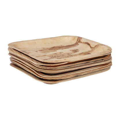 Fiesta Compostable Palm Leaf Plates Square 200mm (100 Pack) (200(W) x 200(D)mm | Pack Quantity: 100) • PAS-HT872