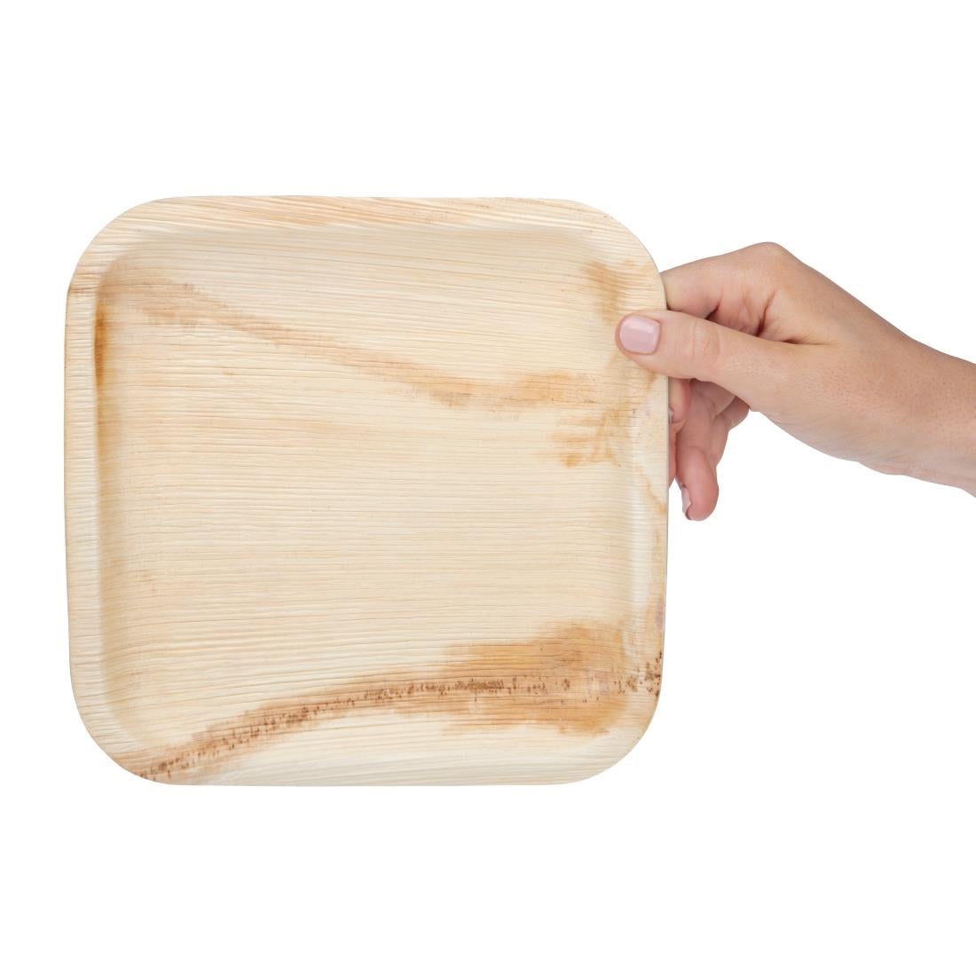 Fiesta Compostable Palm Leaf Plates Square 200mm (100 Pack) (200(W) x 200(D)mm | Pack Quantity: 100) • PAS-HT872