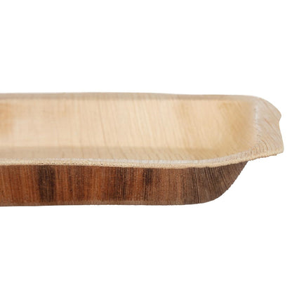 Fiesta Compostable Deep Palm Leaf Plates Rectangular 250mm (100 Pack) (160(W) x 250(D)mm | Pack Quantity: 100) • PAS-HT874