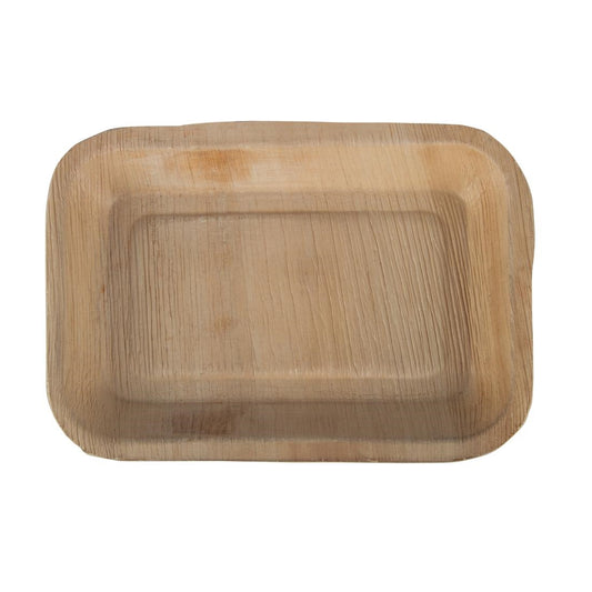 Fiesta Compostable Deep Palm Leaf Plates Rectangular 250mm (100 Pack) (160(W) x 250(D)mm | Pack Quantity: 100) • PAS-HT874