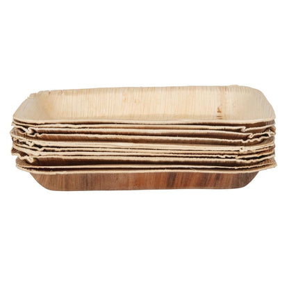 Fiesta Compostable Deep Palm Leaf Plates Rectangular 250mm (100 Pack) (160(W) x 250(D)mm | Pack Quantity: 100) • PAS-HT874