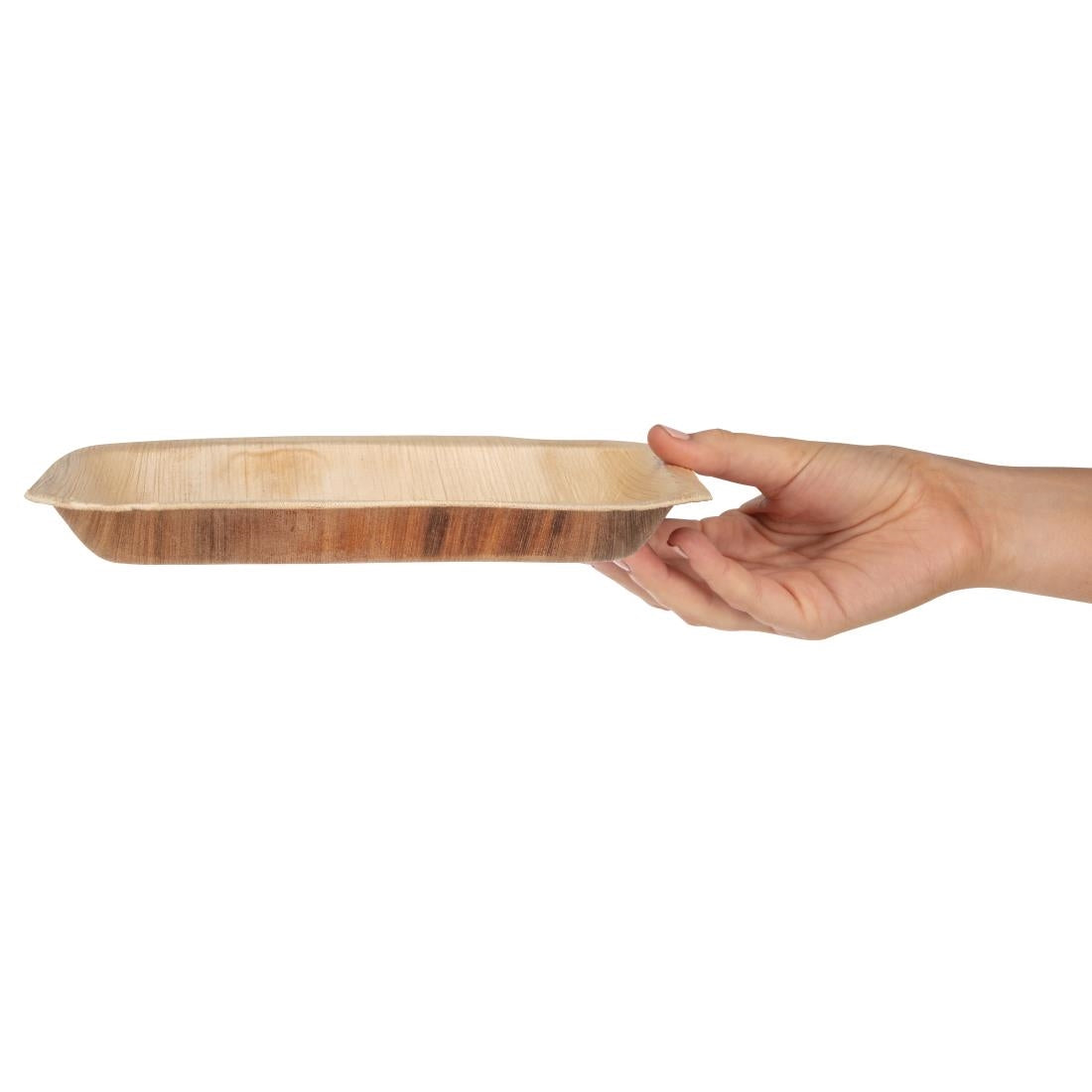 Fiesta Compostable Deep Palm Leaf Plates Rectangular 250mm (100 Pack) (160(W) x 250(D)mm | Pack Quantity: 100) • PAS-HT874