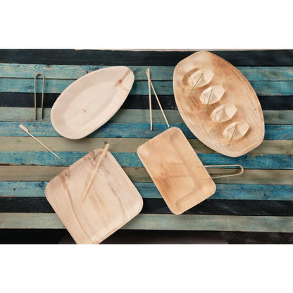 Fiesta Compostable Deep Palm Leaf Plates Rectangular 250mm (100 Pack) (160(W) x 250(D)mm | Pack Quantity: 100) • PAS-HT874