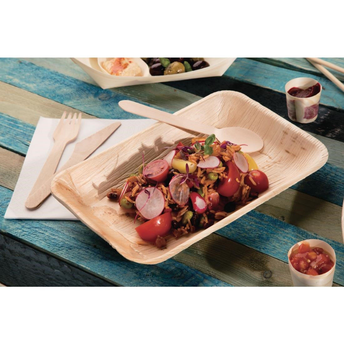 Fiesta Compostable Deep Palm Leaf Plates Rectangular 250mm (100 Pack) (160(W) x 250(D)mm | Pack Quantity: 100) • PAS-HT874