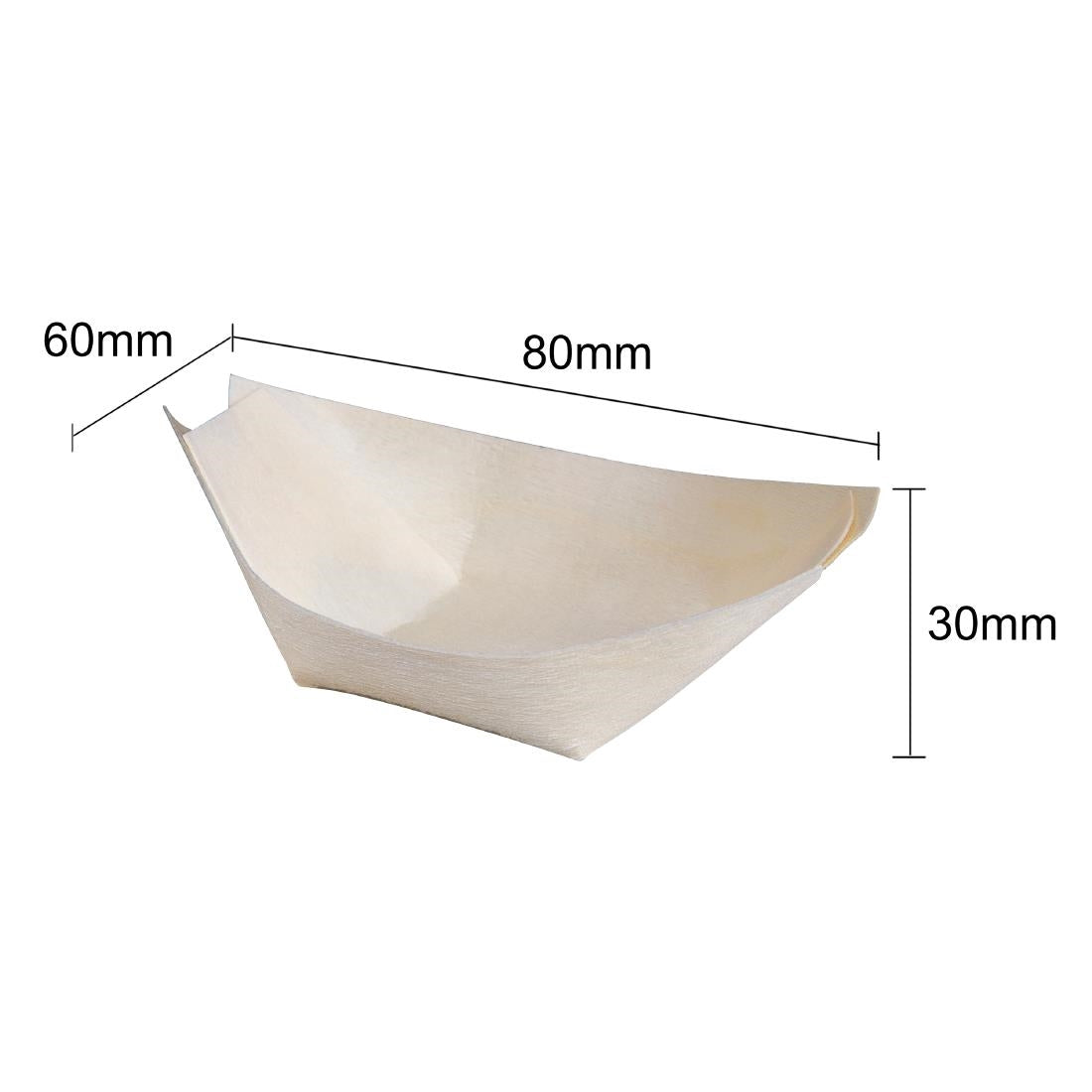 Fiesta Compostable Wooden Sushi Boats Small 80mm (100 Pack) • PAS-DK383