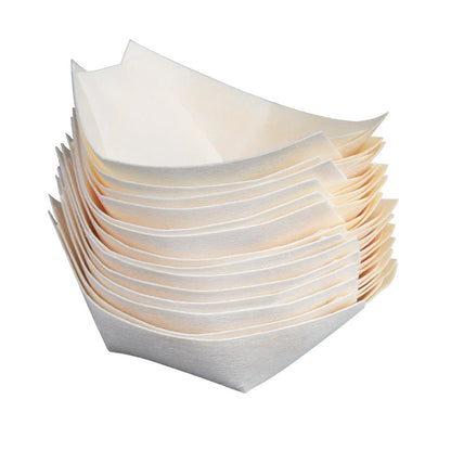 Fiesta Compostable Wooden Sushi Boats Small 80mm (100 Pack) • PAS-DK383