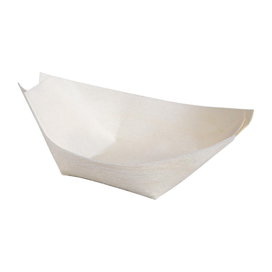 Fiesta Compostable Wooden Sushi Boats Small 80mm (100 Pack) • PAS-DK383