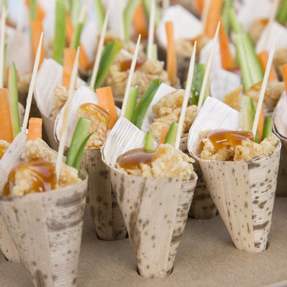 Fiesta Compostable Biodegradable Bamboo Cones 35mm (200 Pack) (80(H) x 35(Ø)mm. Pack Quantity: 200) • PAS-DK385