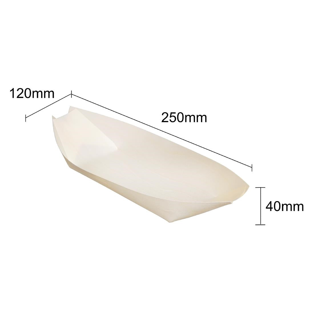 Fiesta Compostable Wooden Sushi Boats Large 250mm (100 Pack) (Pack of 100) • PAS-DK386