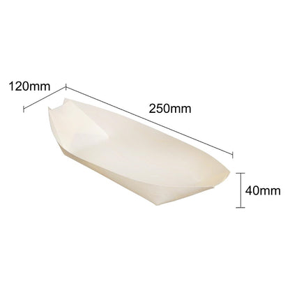 Fiesta Compostable Wooden Sushi Boats Large 250mm (100 Pack) (Pack of 100) • PAS-DK386