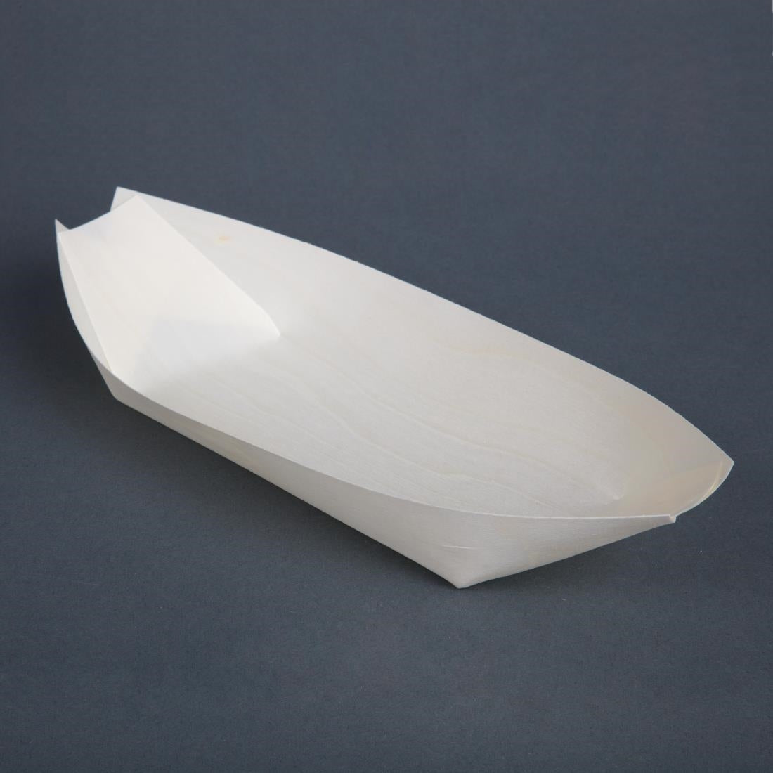 Fiesta Compostable Wooden Sushi Boats Large 250mm (100 Pack) (Pack of 100) • PAS-DK386