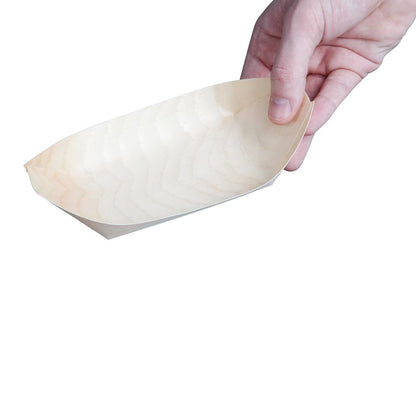 Fiesta Compostable Wooden Sushi Boats Medium 190mm (100 Pack) • PAS-DK387