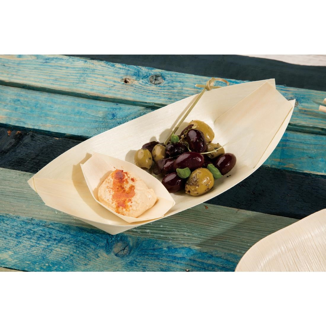 Fiesta Compostable Wooden Sushi Boats Medium 190mm (100 Pack) • PAS-DK387