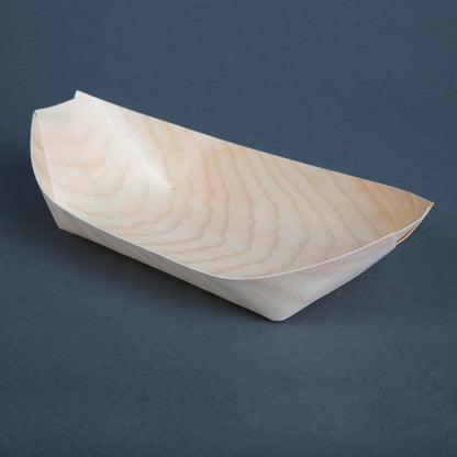 Fiesta Compostable Wooden Sushi Boats Medium 190mm (100 Pack) • PAS-DK387