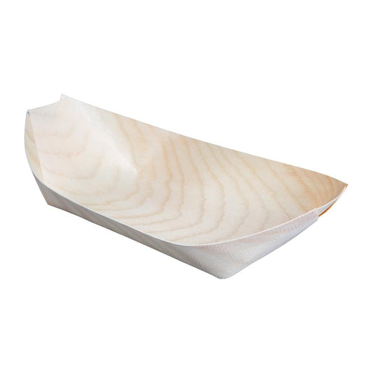 Fiesta Compostable Wooden Sushi Boats Medium 190mm (100 Pack) • PAS-DK387