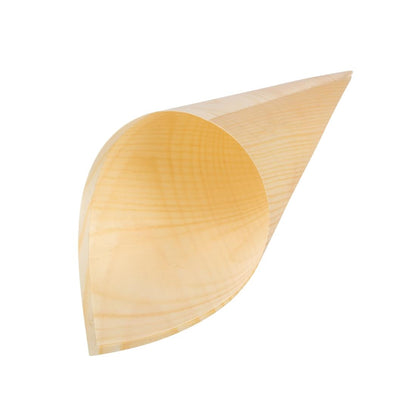 Fiesta Compostable Wooden Canape Cones 75mm (100 Pack) (170(H) x 75(W) x 75(D)mm. Pack Quantity: 100) • PAS-DK389