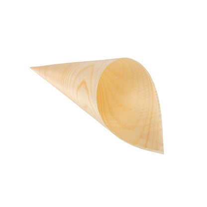 Fiesta Compostable Wooden Canape Cones 75mm (100 Pack) (170(H) x 75(W) x 75(D)mm. Pack Quantity: 100) • PAS-DK389