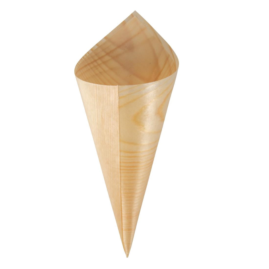 Fiesta Compostable Wooden Canape Cones 75mm (100 Pack) (170(H) x 75(W) x 75(D)mm. Pack Quantity: 100) • PAS-DK389