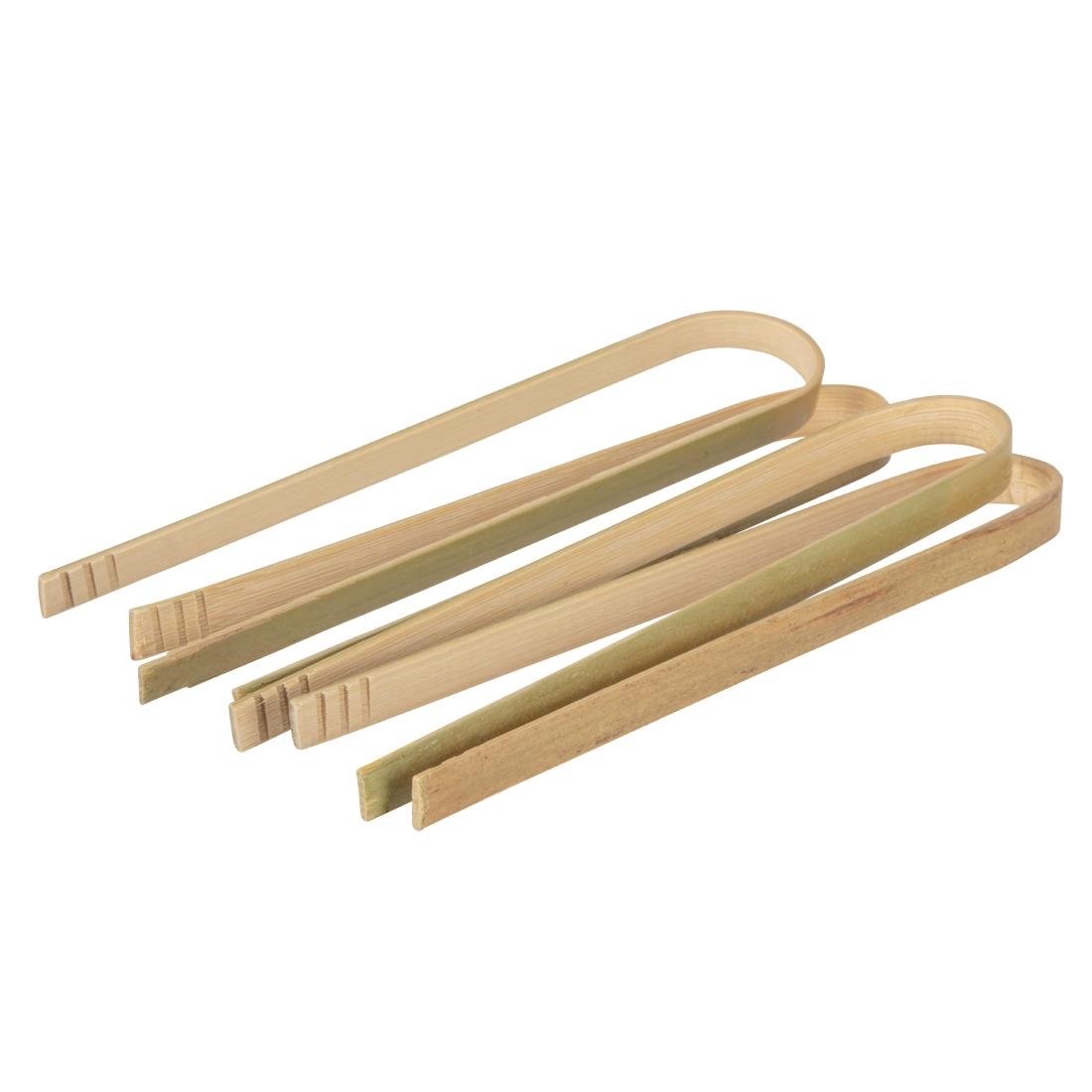 Fiesta Compostable Mini Bamboo Tongs (Pack of 50) • PAS-DK391