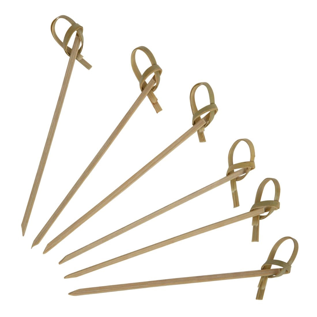 Fiesta Compostable Biodegradable Bamboo Looped Skewers 90mm (100 Pack) (Pack of 100) • PAS-DK396