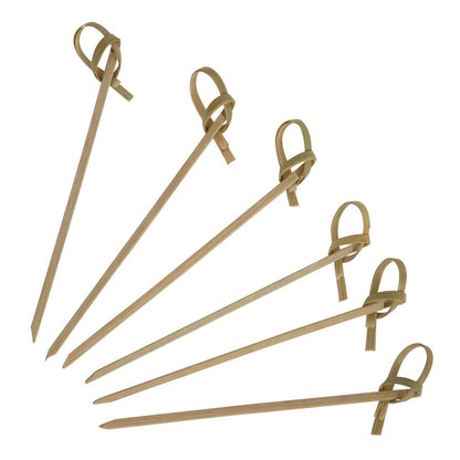 Fiesta Compostable Biodegradable Bamboo Looped Skewers 90mm (100 Pack) (Pack of 100) • PAS-DK396