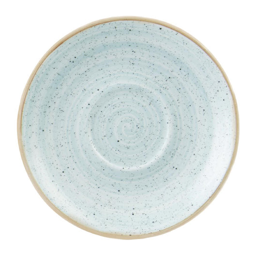 Churchill Stonecast Round Cappuccino Saucers Duck Egg Blue 185mm (12 Pack) • PAS-DK515