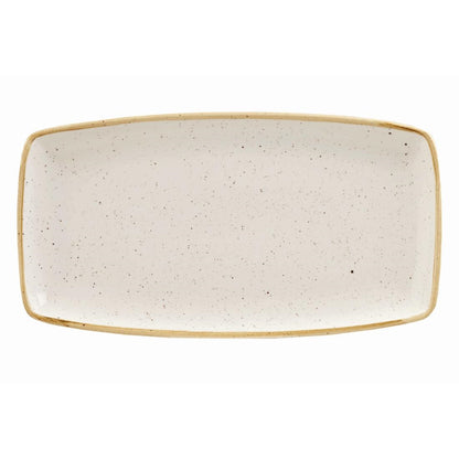 Churchill Stonecast Rectangular Plate Barley White 350 x 185mm • PAS-DK527