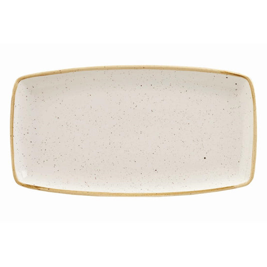 Churchill Stonecast Rectangular Plate Barley White 350 x 185mm • PAS-DK527