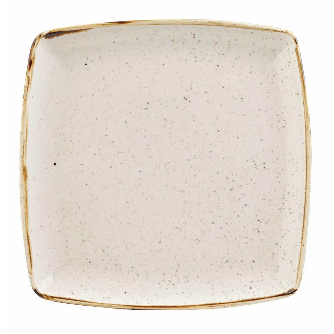Churchill Stonecast Deep Square Plate Barley White 268mm • PAS-DK529