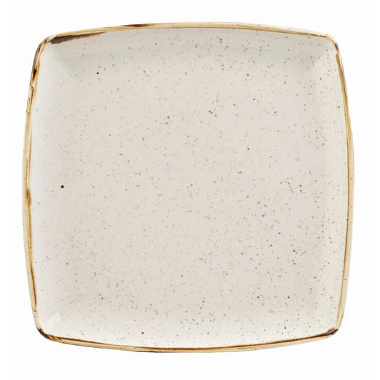 Churchill Stonecast Deep Square Plate Barley White 268mm • PAS-DK529