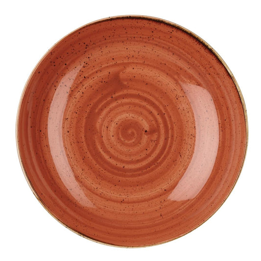 Churchill Stonecast Round Coupe Bowl Spiced Orange 310mm • PAS-DK539