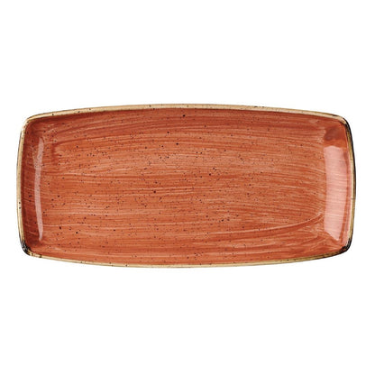 Churchill Stonecast Rectangular Plate Spiced Orange 350 x 185mm • PAS-DK544