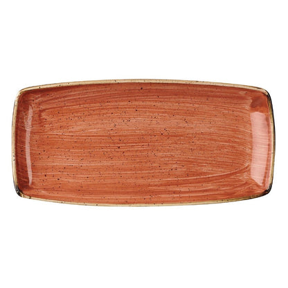 Churchill Stonecast Rectangular Plate Spiced Orange 295 x 150mm • PAS-DK545